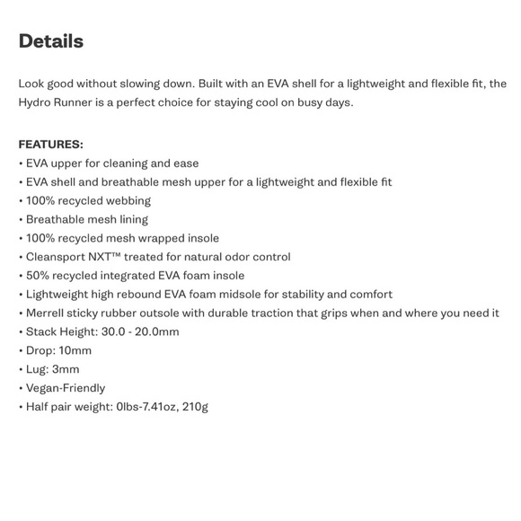 NIB Merrell Hydro Runner Water Trail Hiking Shoes Sneaker Lichen - Picture 9 of 14